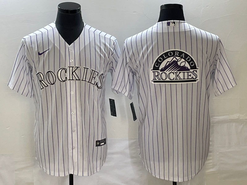 Men's Colorado Rockies White Home Team Jersey